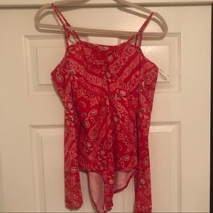 Red bandana body suit
